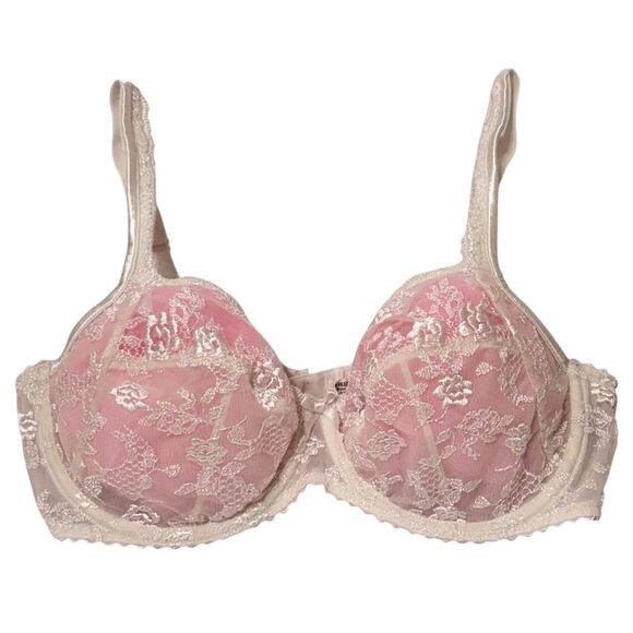 Prima Donna 38C Embroidered Unline Sheer Cup Underwire Support Bra 16-2570 Cream - Picture 1 of 10